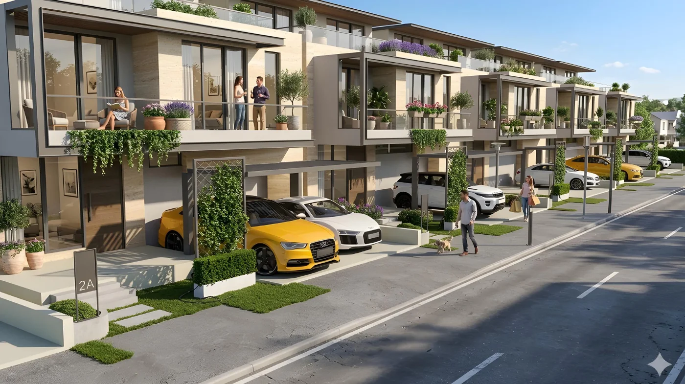 Nambiar Bannerghatta landscaped greens with central open space and walking trails