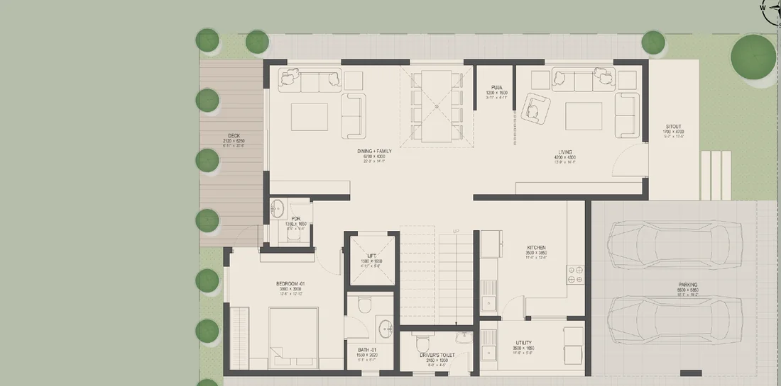 Nambiar Bannerghatta 4 BHK Villa 40x63 floor plan